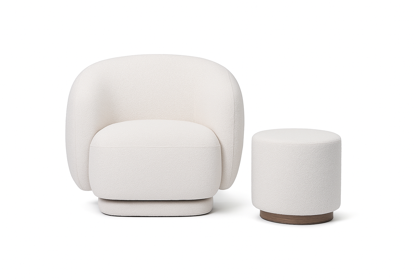 באנדל כורסה בוקלה + הדום בוקלה דגם Cloudy Set