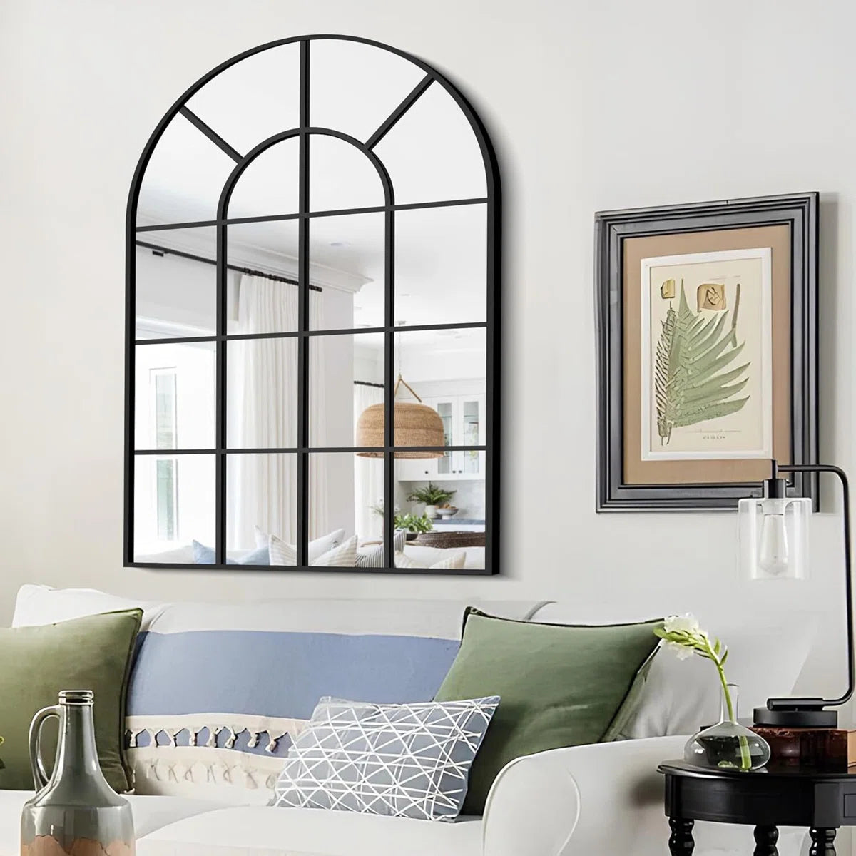 מראת קיר מקושתת בעיצוב חלון 120x80 ס"מ – דגם Elia
