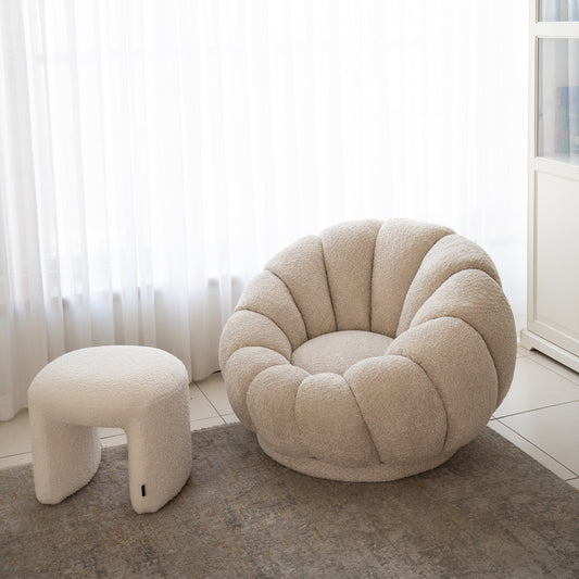 סט כורסה מסתובבת עם הדום בוקלה דגם Flower Hug