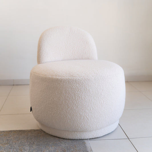 כורסה בוקלה עגולה מעוצבת דגם Auri