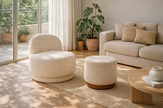 באנדל כורסה בוקלה + הדום בוקלה Auri Cloud Set