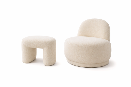 באנדל כורסה בוקלה + הדום בוקלה Auri Cozy Set