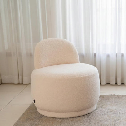 כורסה בוקלה עגולה מעוצבת דגם Auri
