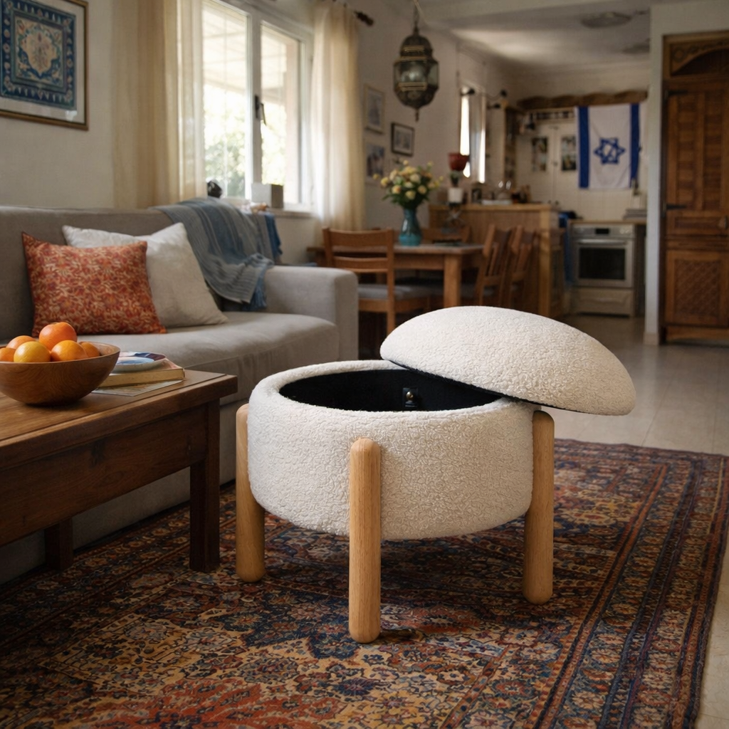 הדום אחסון בוקלה עגול דגם Nest