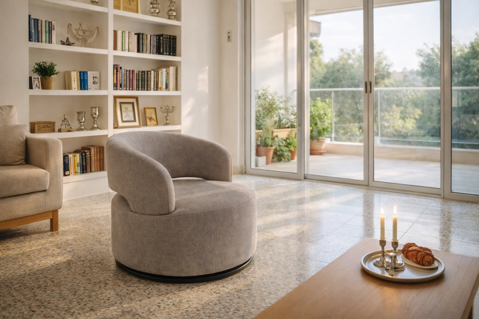 כורסה מסתובבת דגם Flow 360 סלון