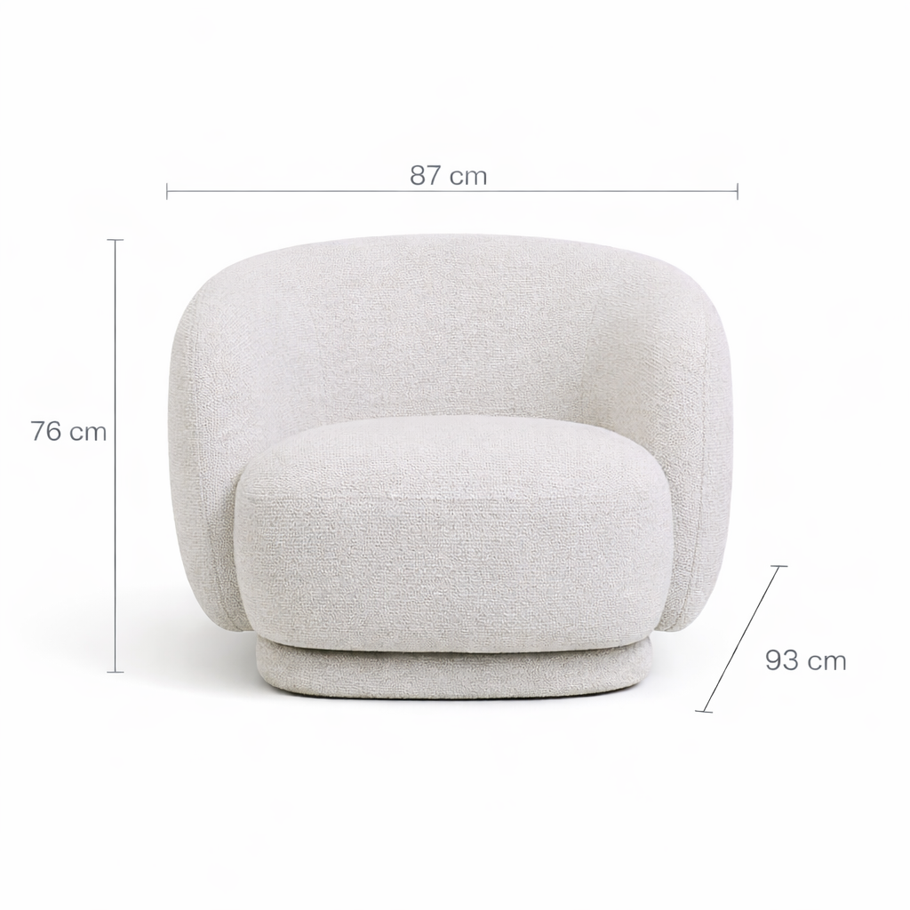 כורסה מסתובבת לסלון דגם Cloudy מידות