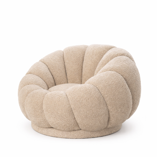 כורסה בוקלה מסתובבת דגם Flower