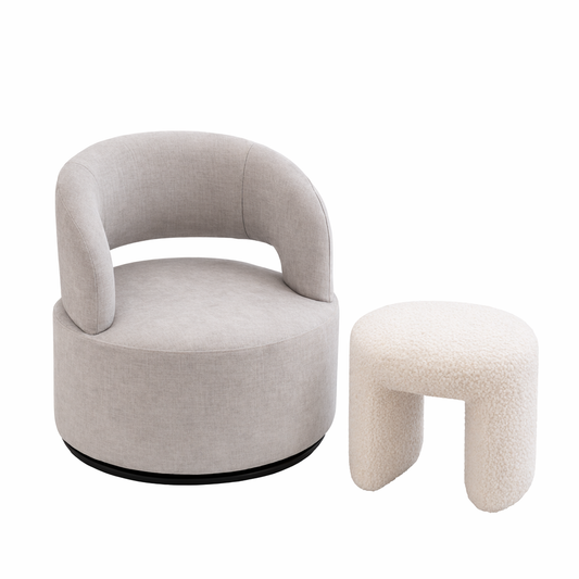 באנדל כורסה מסתובבת + הדום בוקלה Flow Soft Set