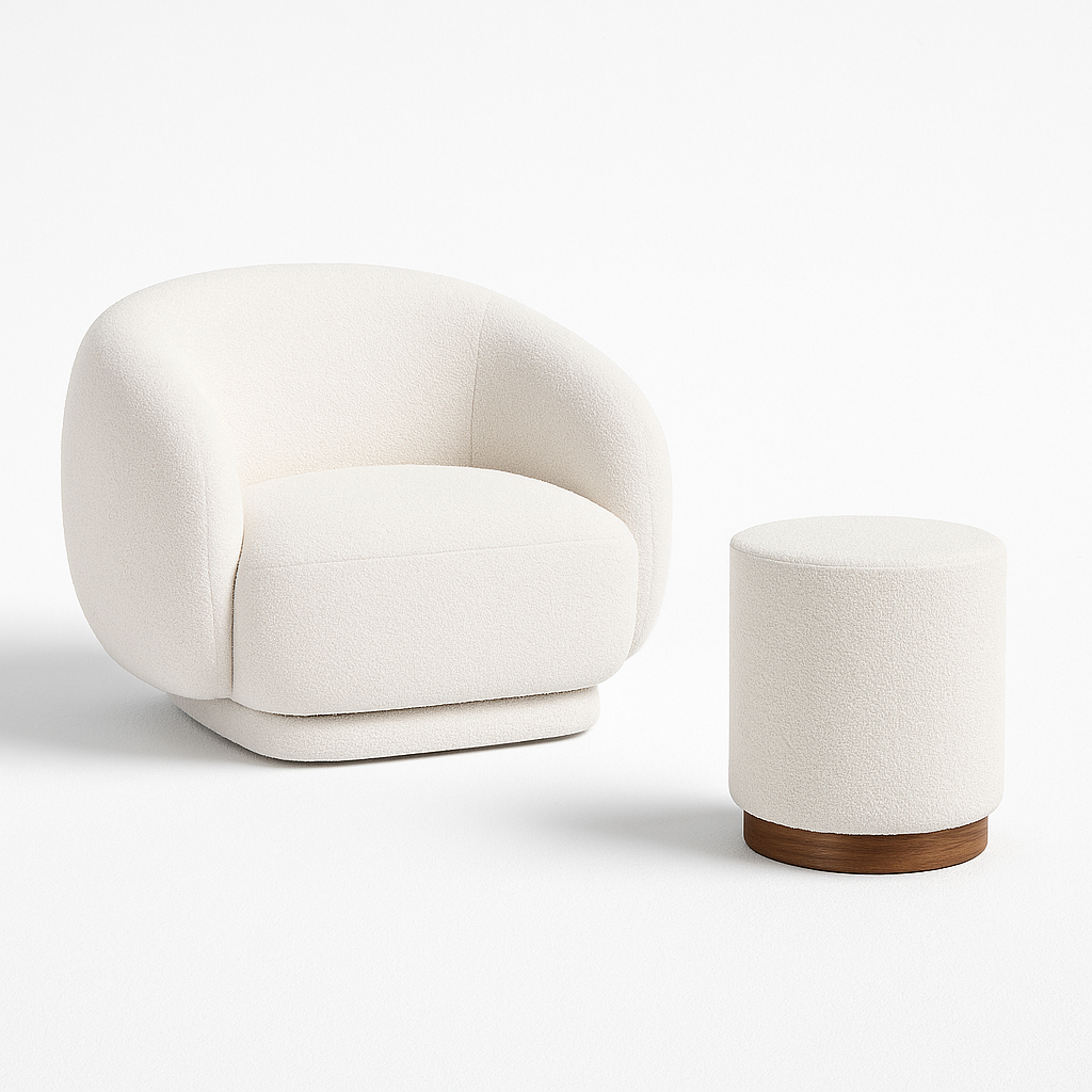 באנדל כורסה בוקלה + הדום בוקלה Cloudy Set