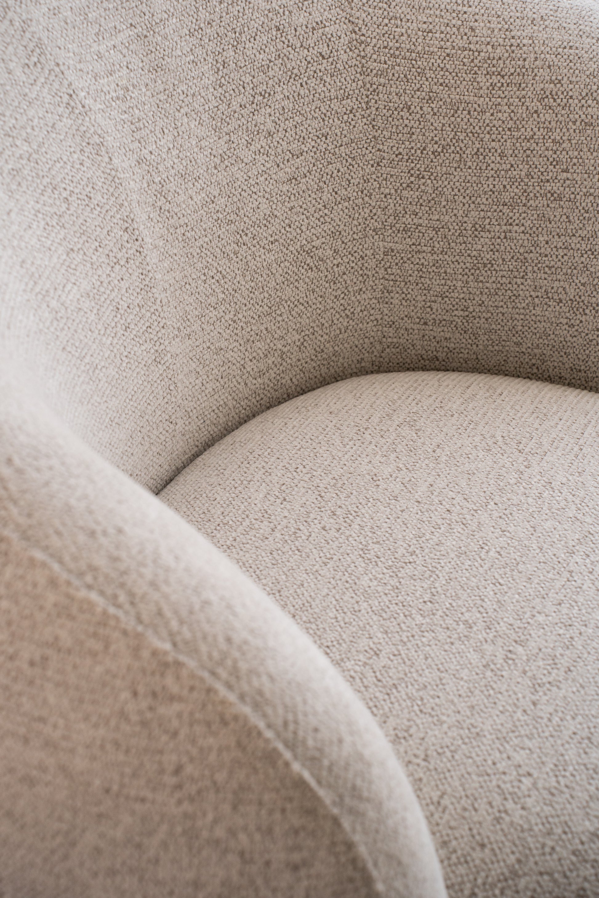 טקסטורת בד בוקלה רך בצבע שמנת