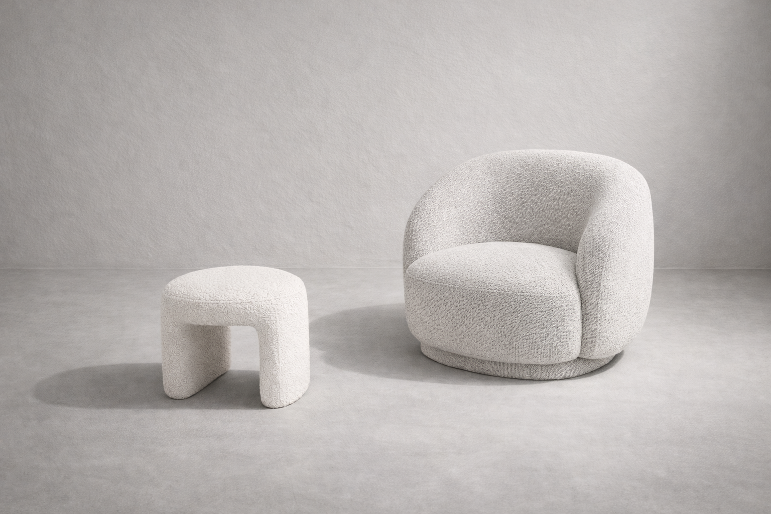 באנדל כורסה מסתובבת + הדום בוקלה Cloudy Hug Set