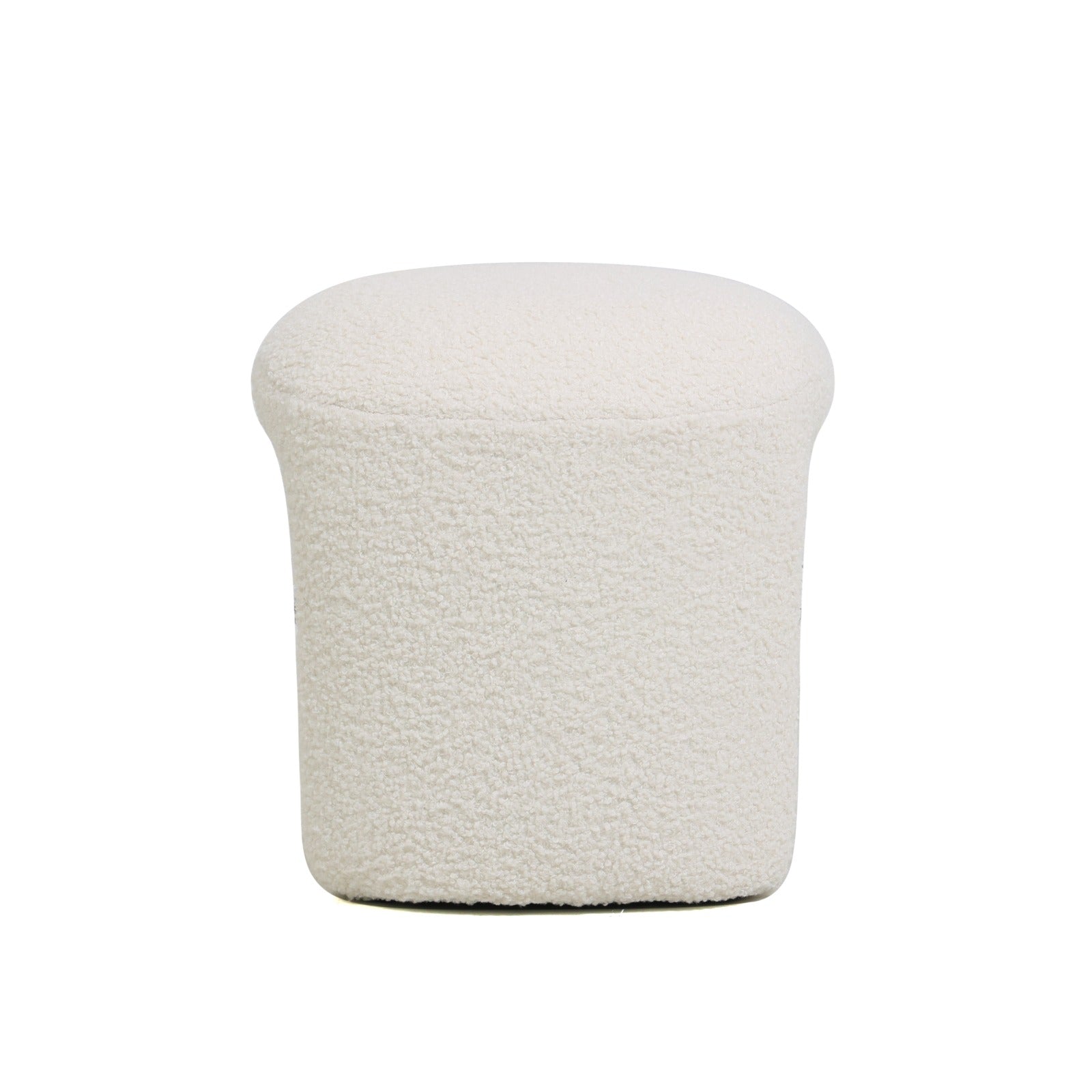 הדום Hug בעיצוב מודרני מבד בוקלה בגוון שמנת, עם מבנה מעוגל בצורת U – פריט עיצובי יוקרתי לסלון או חדר שינה מבית DreamIt.