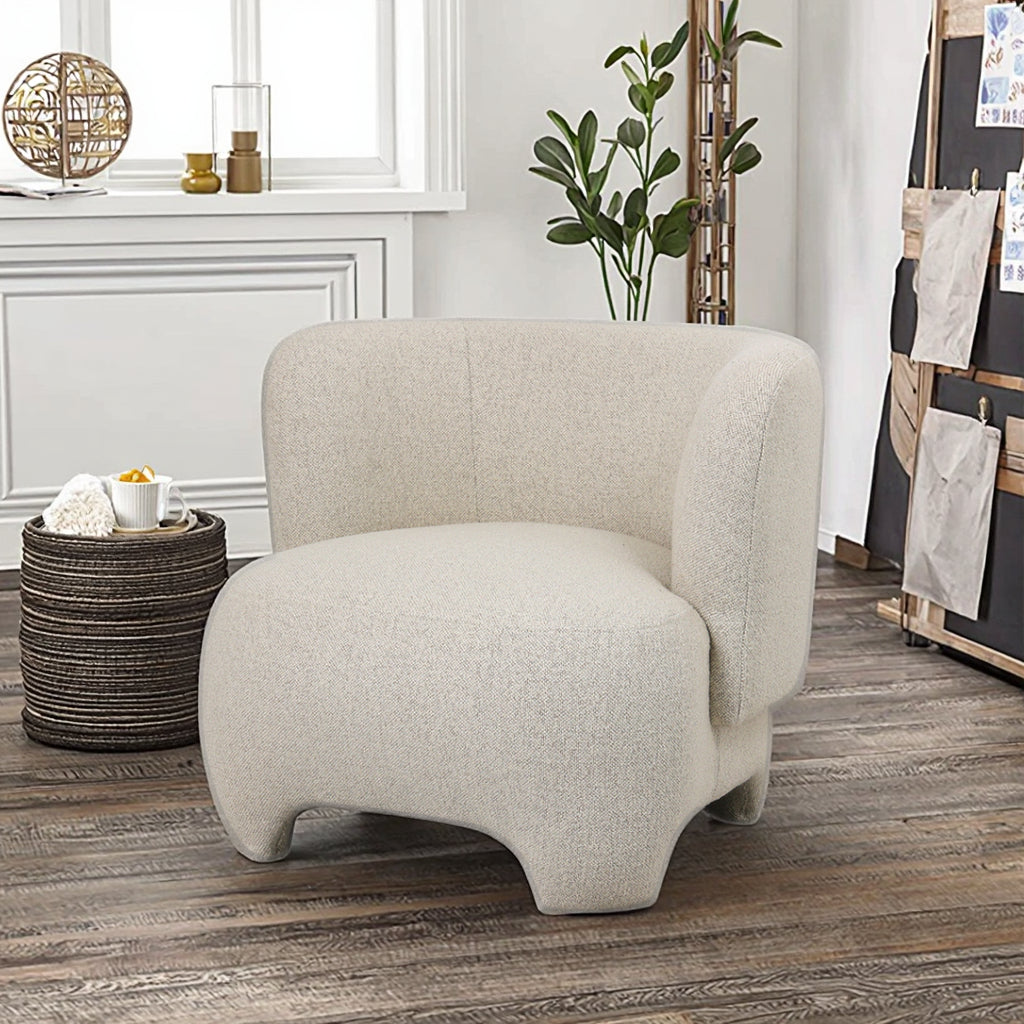 כורסה “Miami” מזווית צדית המציגה את קווי העיצוב המעוגלים