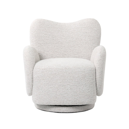 כורסה Noelle – חזית מלאה בגוון Bouclé שמנת