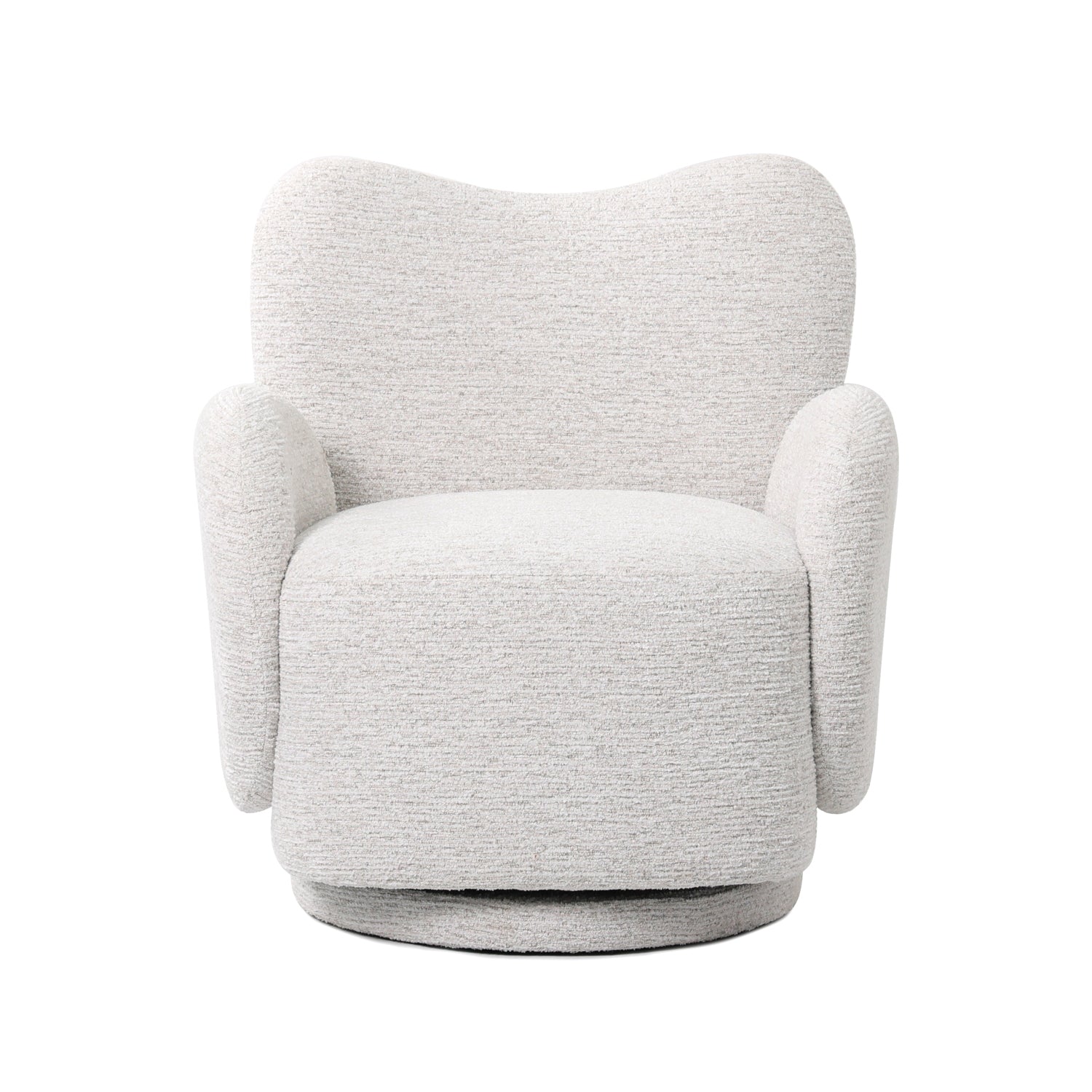 כורסה Noelle – חזית מלאה בגוון Bouclé שמנת