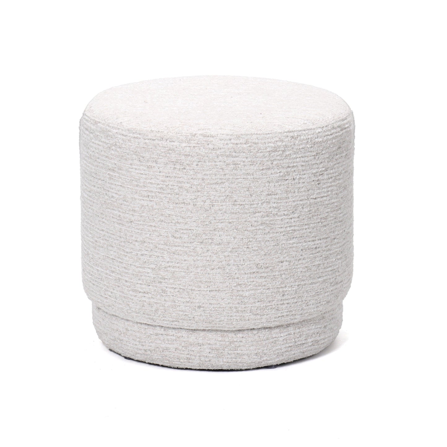 הדום עגול “Luna” מבד בוקלה שמנת – מראה נקי ואלגנטי