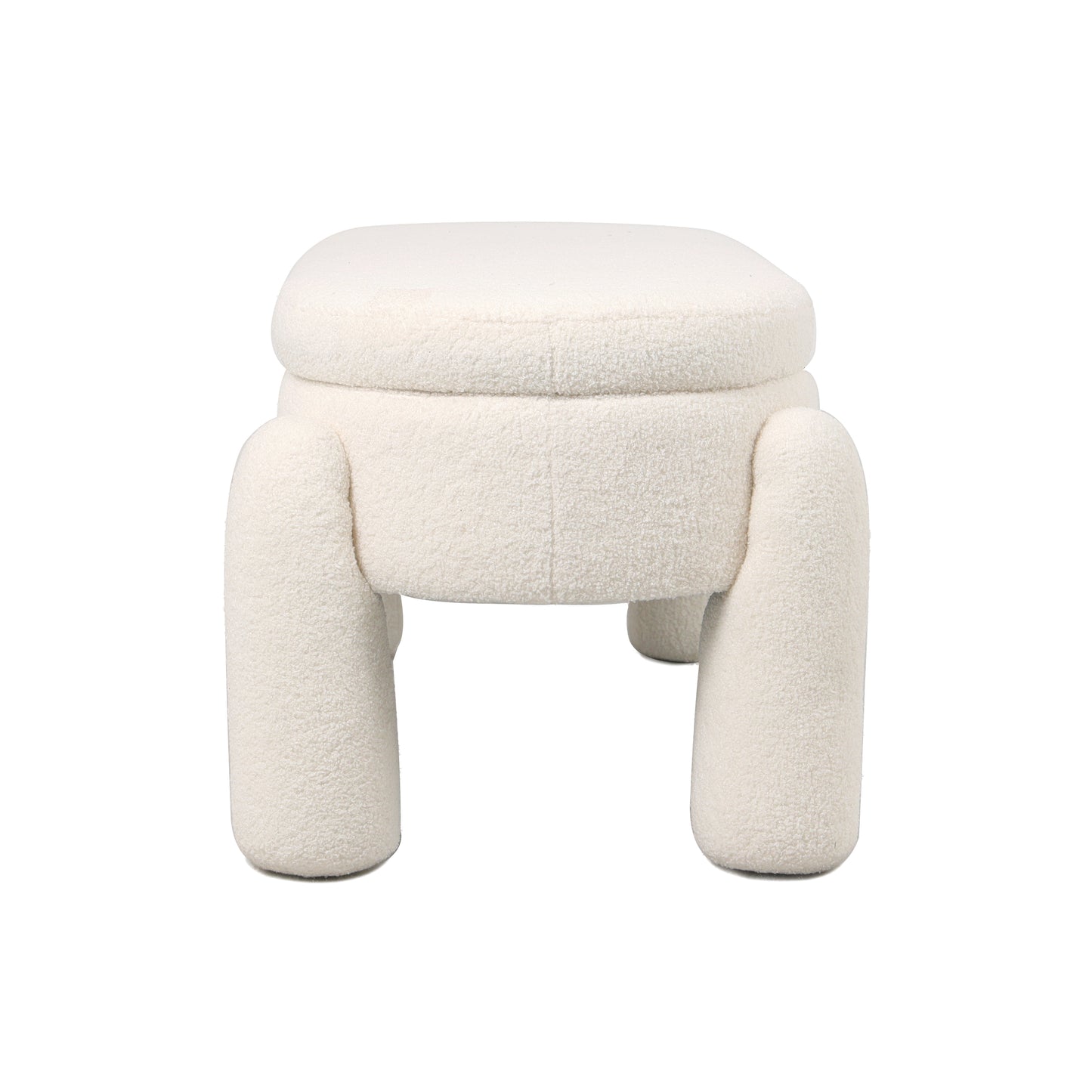 ספסל Noma – מבט מהצד בגוון לבן־שמנת