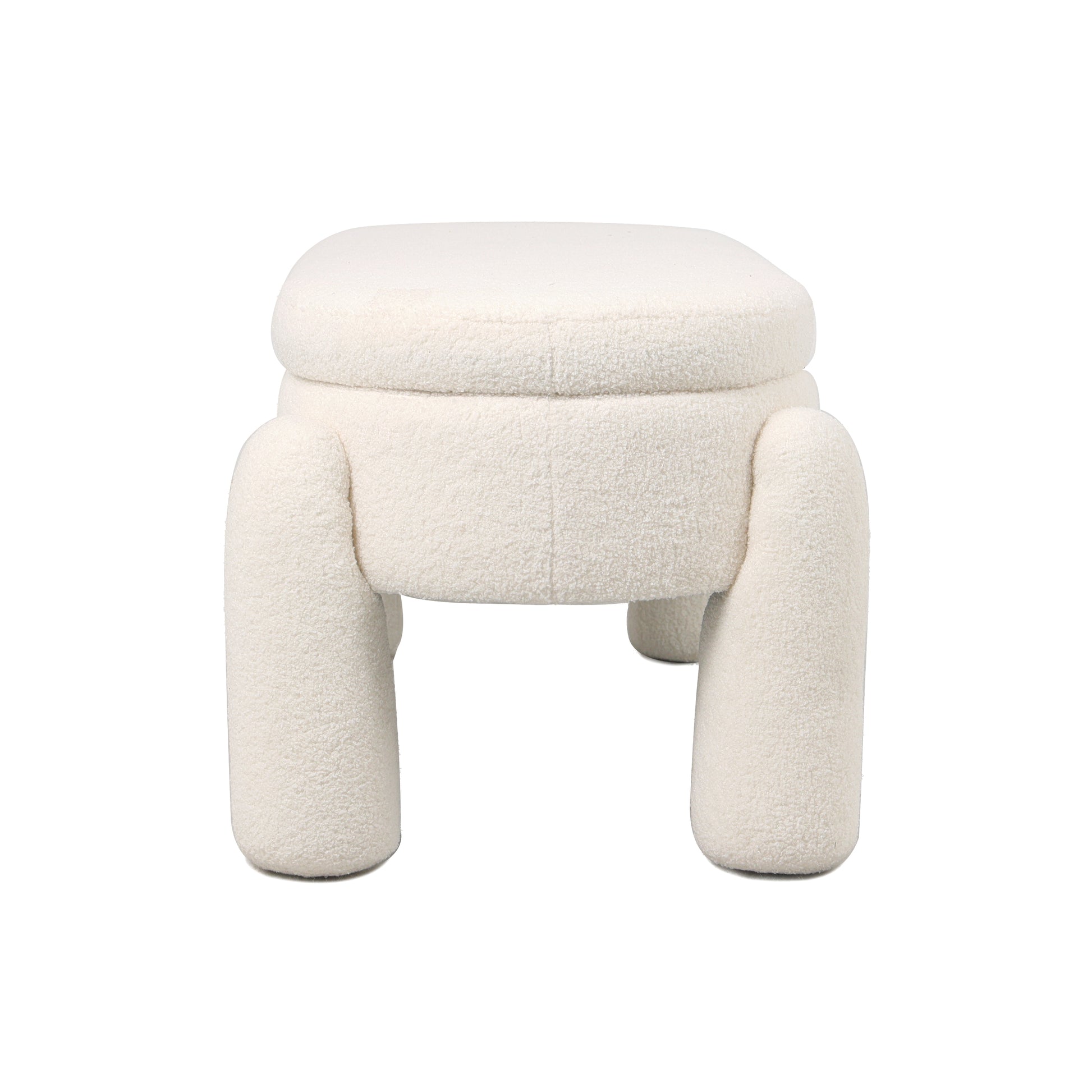 ספסל Noma – מבט מהצד בגוון לבן־שמנת