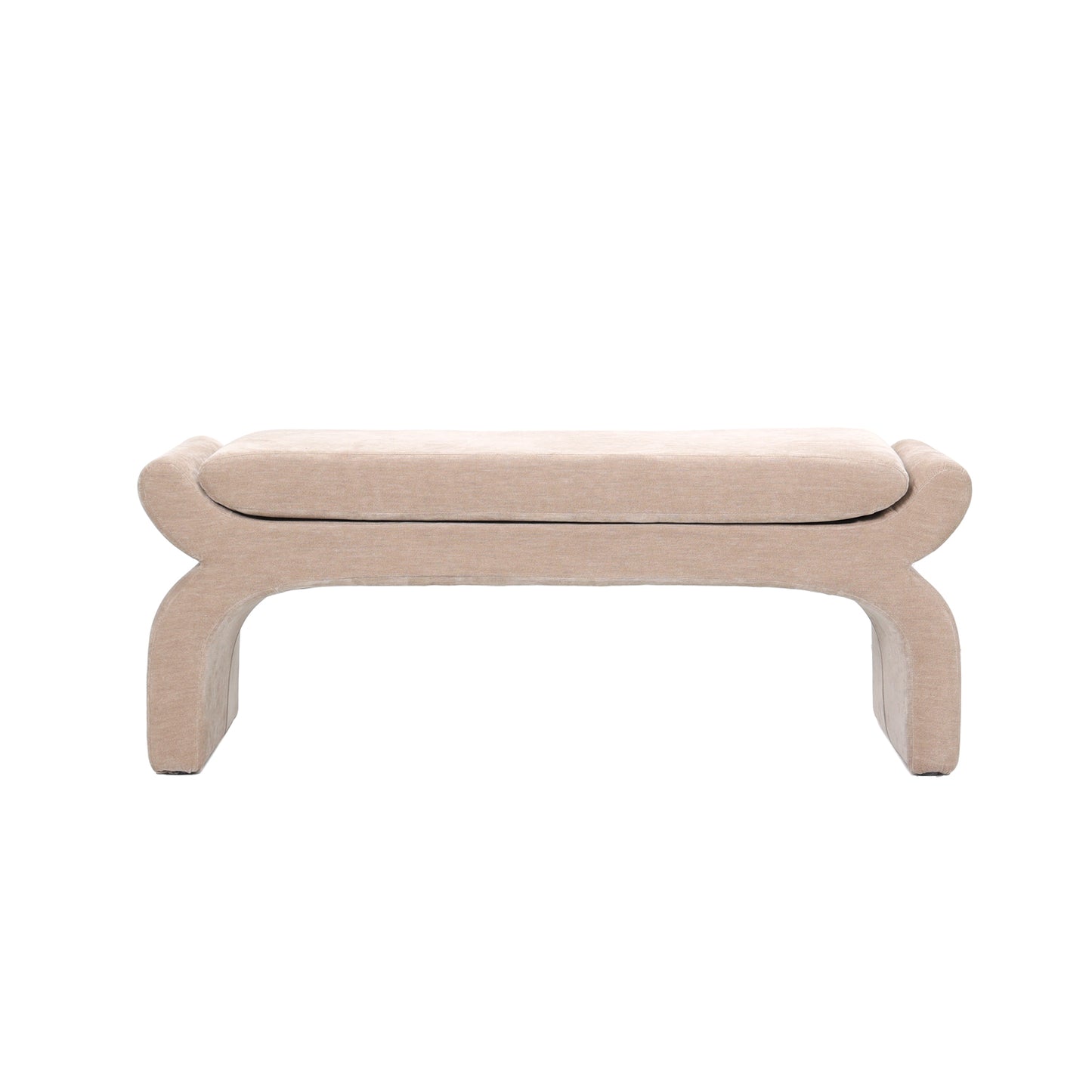 ספסל “Canna” בעיצוב מינימליסטי ונקי בגוון שמנת־בז'