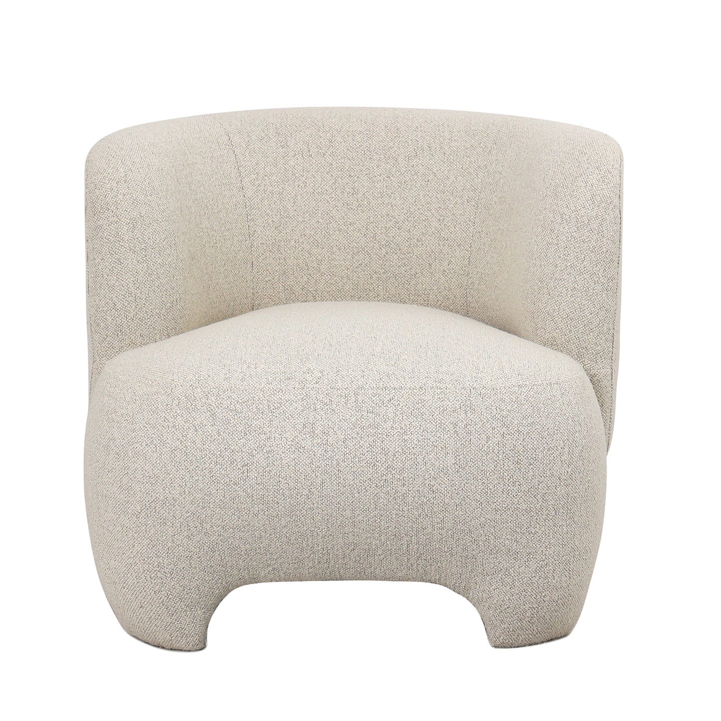 כורסה “Miami” מצולמת מלפנים – עיצוב מינימליסטי וריפוד בוקלה איכותי