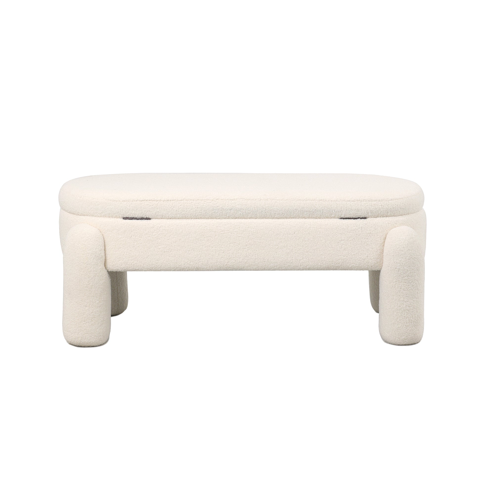 ספסל Noma – מבט קדמי בגוון שמנת רך