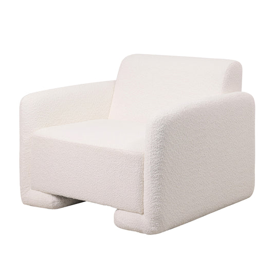 מבט אלכסוני על כורסה Lexus בעיצוב עכשווי ולבן טבעי