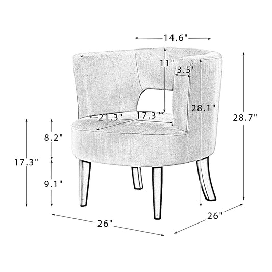 שרטוט מידות כורסה Taria מבית DreamIt